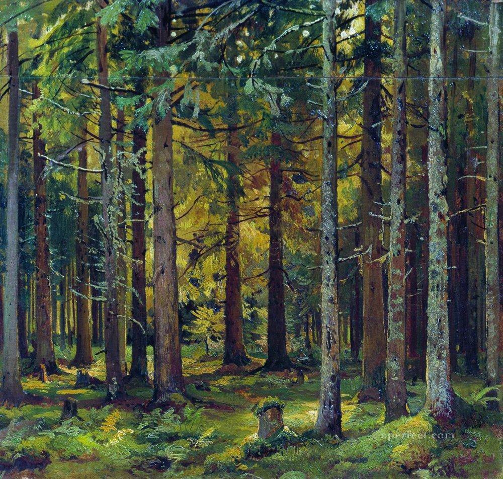 bosque de abetos paisaje clásico Ivan Ivanovich Pintura al óleo